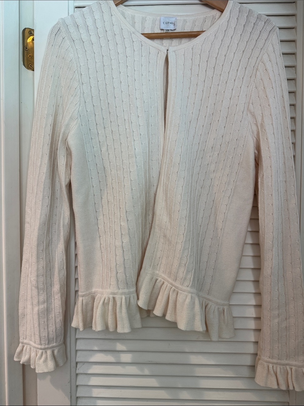 Cupio Cream Knit Open-Front Cardigan